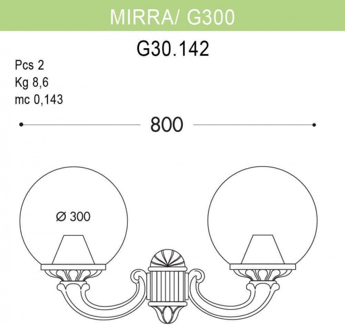 Фонарь уличный Globe 300 G30.142.000.AZE27 — изображение 2
